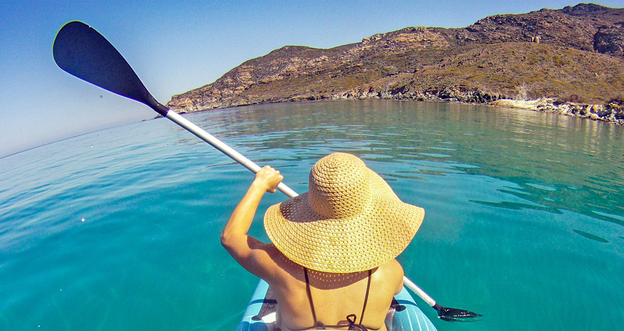 Sea kayak on Corsica